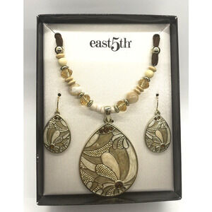 Necklace and Earrings Set East 5th Floral Beads Costume Fashion Jewelry